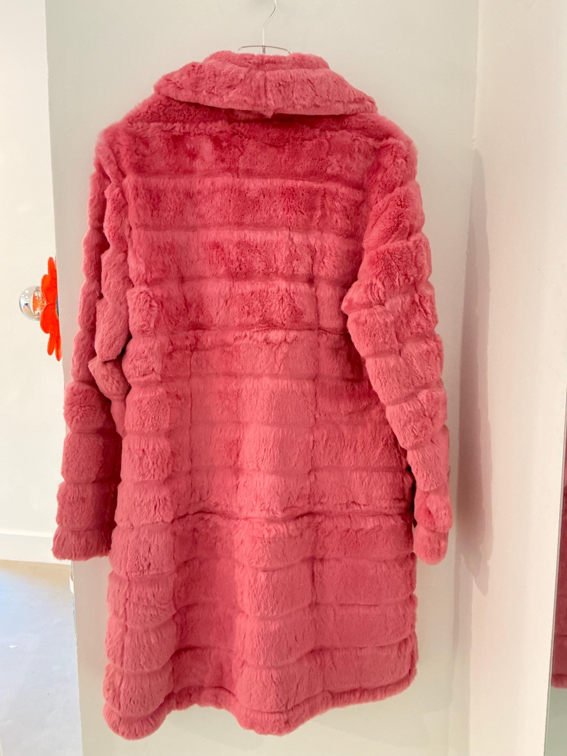 Wilson's Genuine Rabbit Fur Pink Coat - Etsy