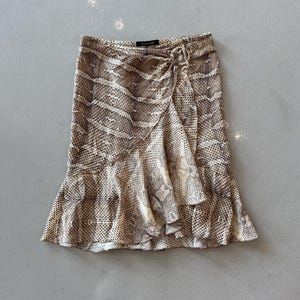 Roberto Cavalli Silk Snake Print Skirt