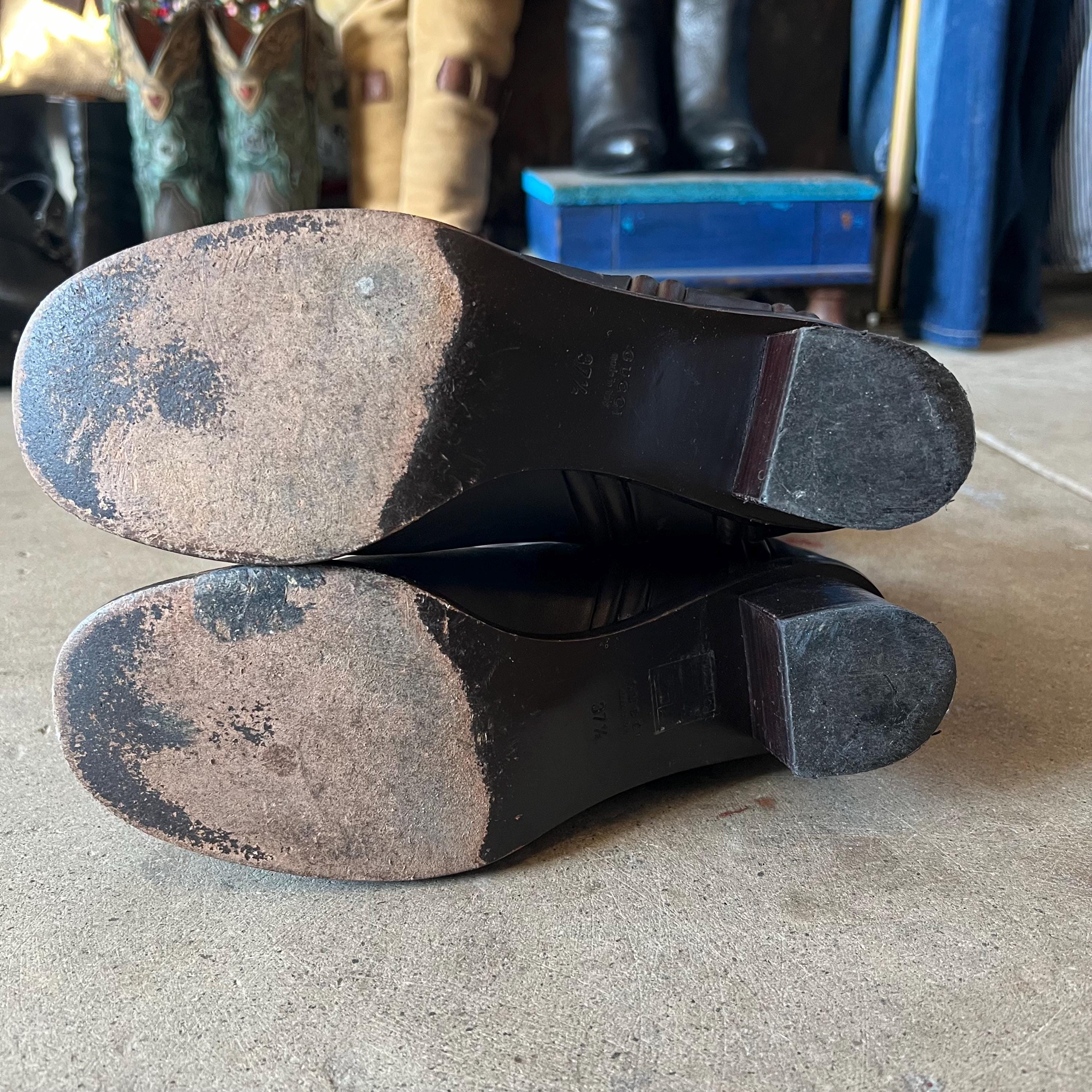 グッチ ダークブラウン レザーブーツ - Etsy 日本