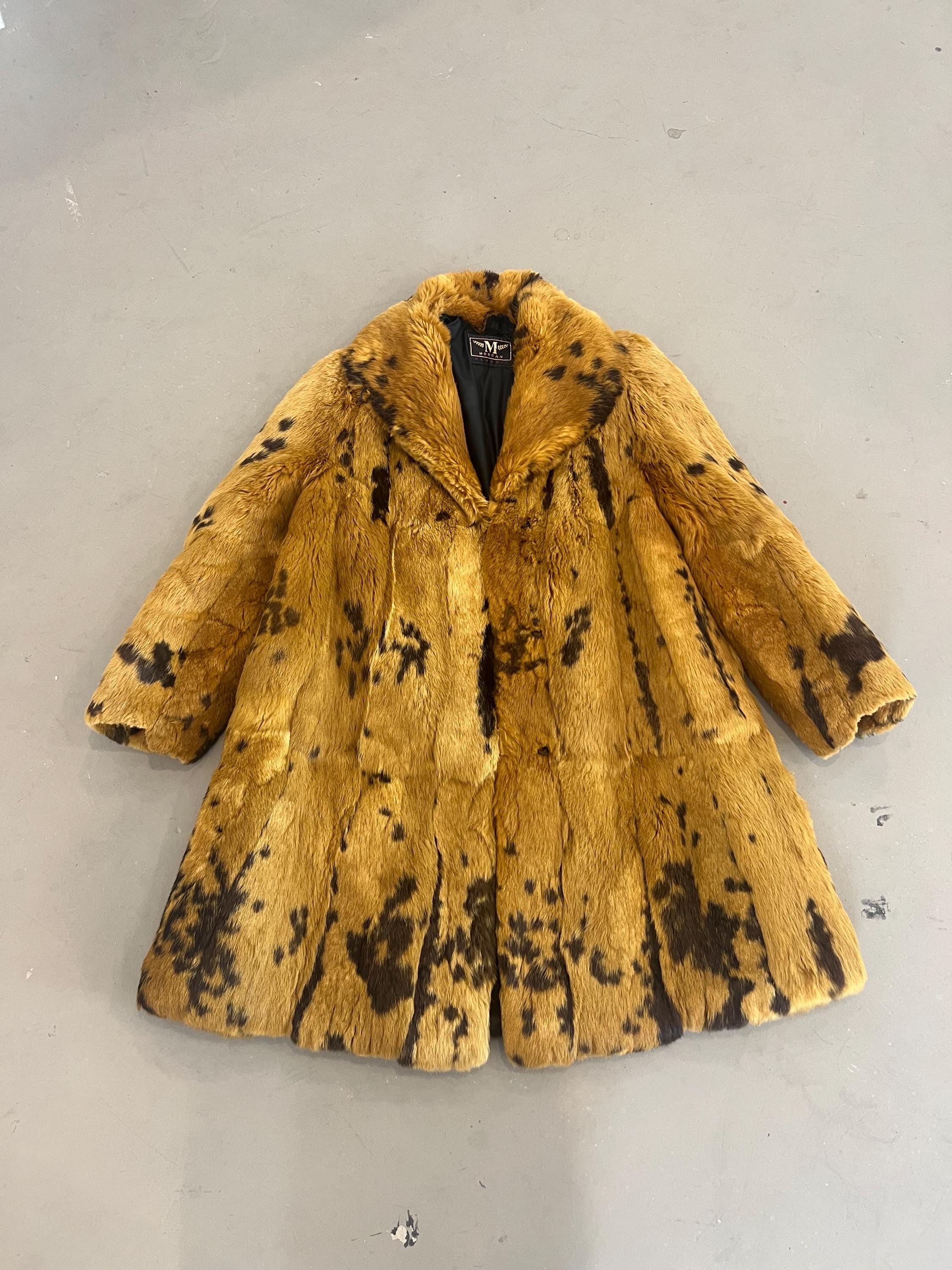 Brown Spotted Rabbit Fur Coat - Etsy