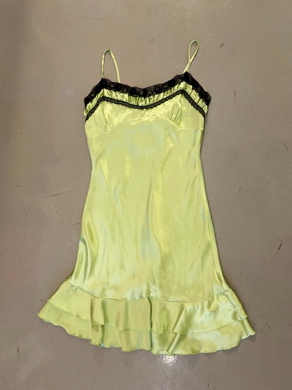 green emerald velvet dress Lime Maxi Slip Dress main image 0