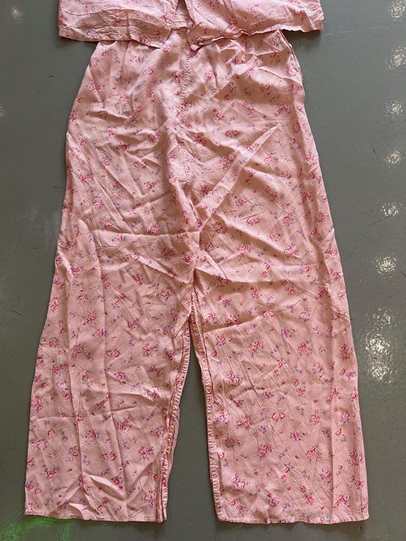 30's Pink Floral Pajama Set - image 4