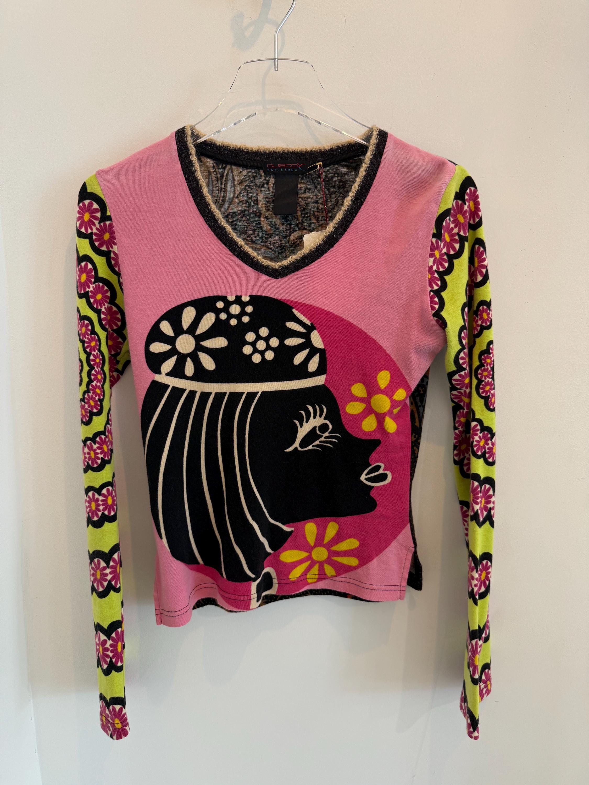 Custo Barcelona Long Sleeve Girl Print Top - Etsy