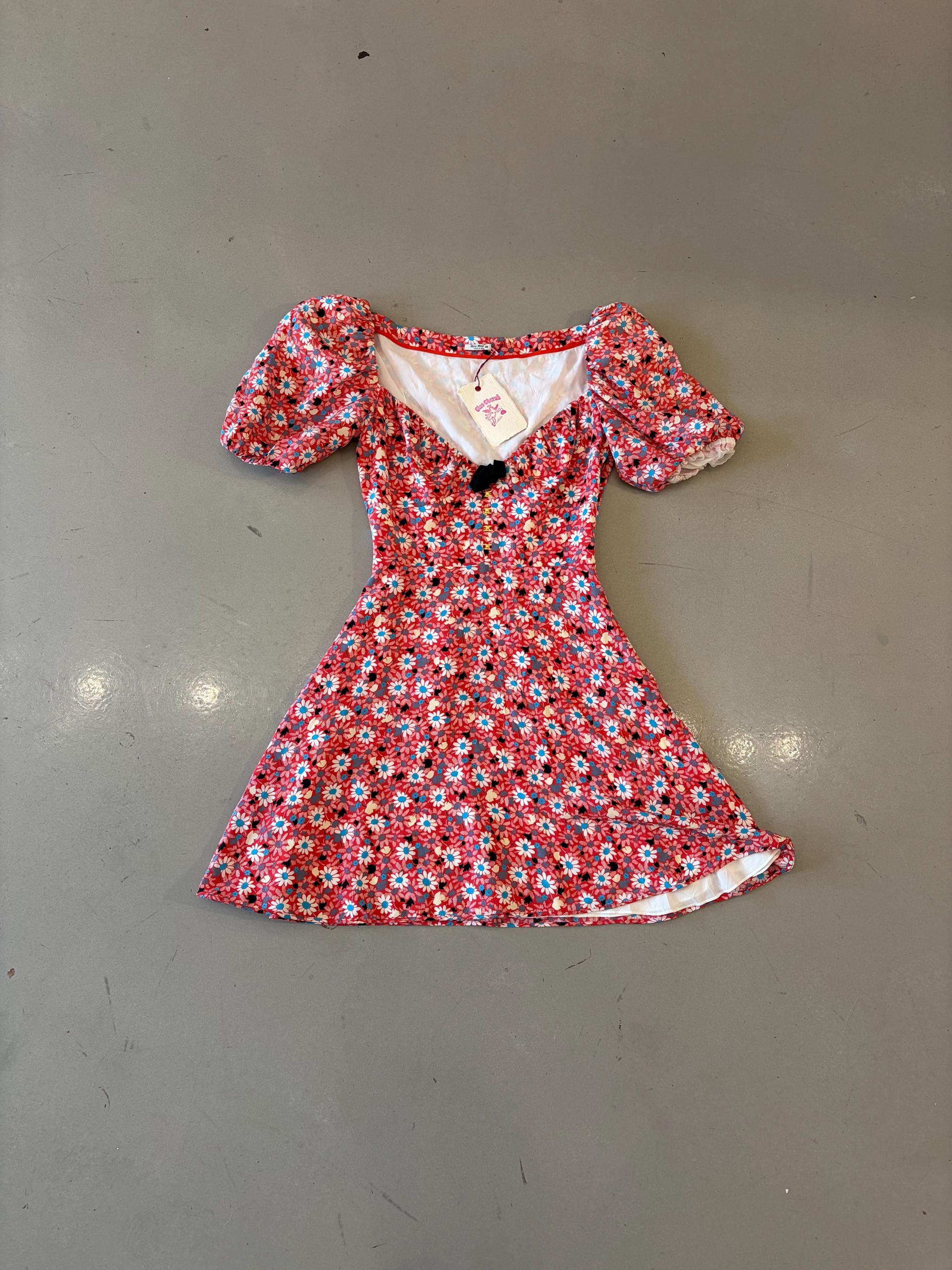 Miumiu Red Floral Cupcake Mini Dress - Etsy