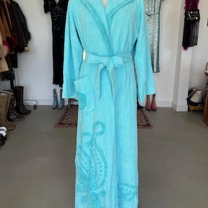 Deadstock 40&#39;s Turquoise Chenille Bathrobe