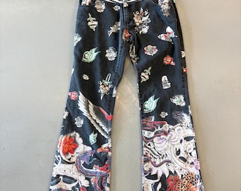 Just Cavalli Skull Snake Jaguar Print Pants