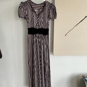 Abito Juniorette Vintage a quadretti neri e rosa