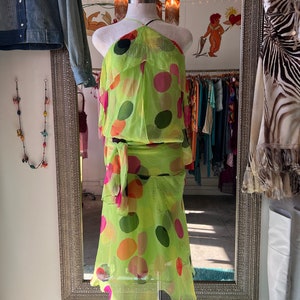 BCBG Maxazria Green Printed Silk Dress