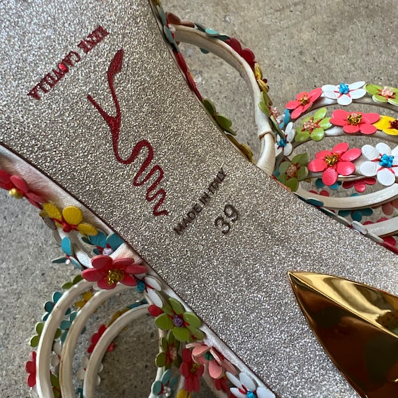 Rene Caovilla Rainbow Floral Heels - Etsy