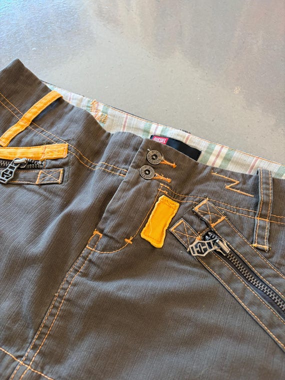 Green Diesel Cargo Yellow Patchwork Miniskirt - image 2