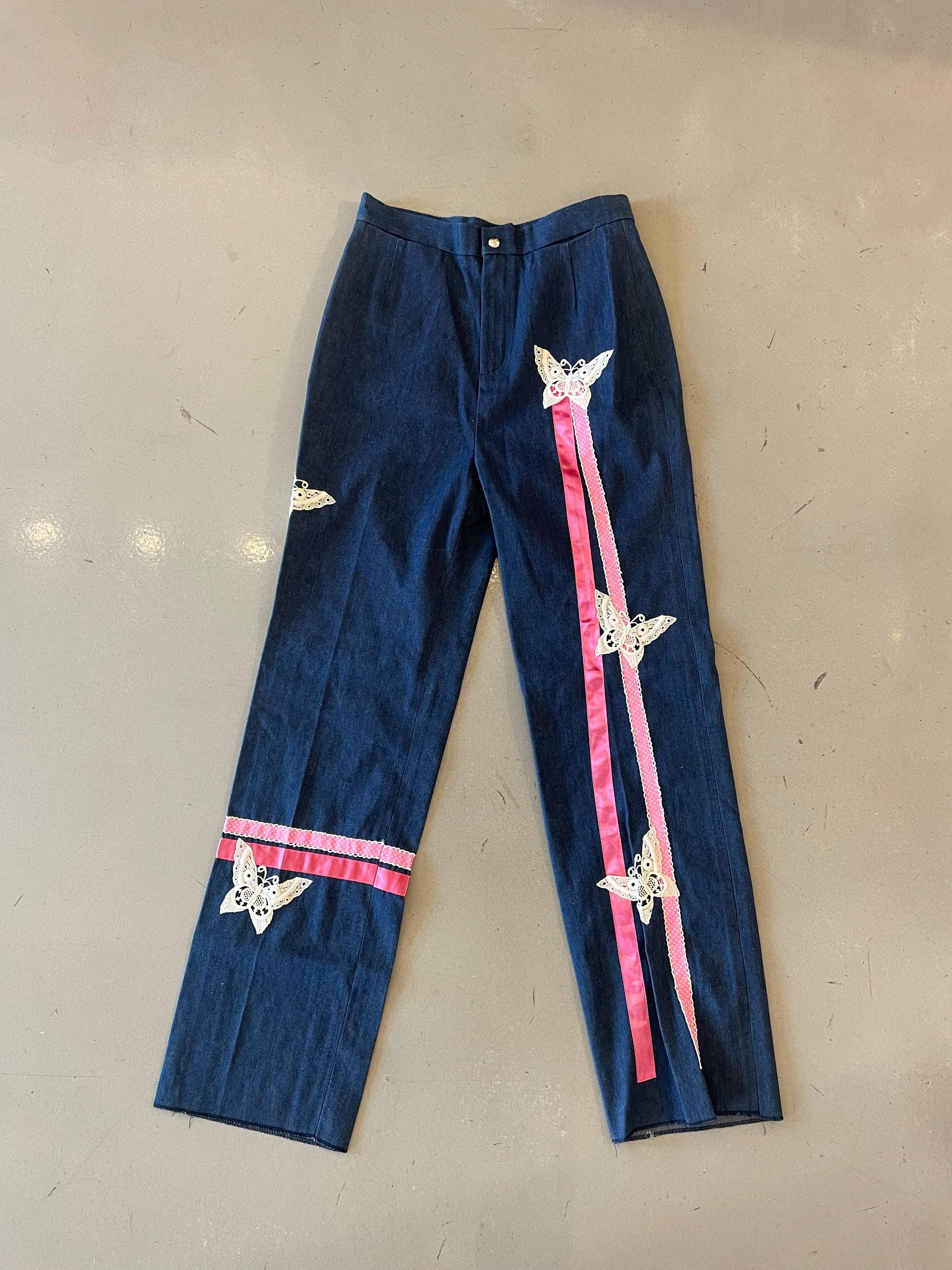 70s Butterfly Jeans - Etsy