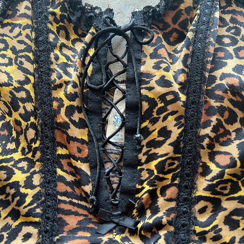 Leopard Lace Inserted Top