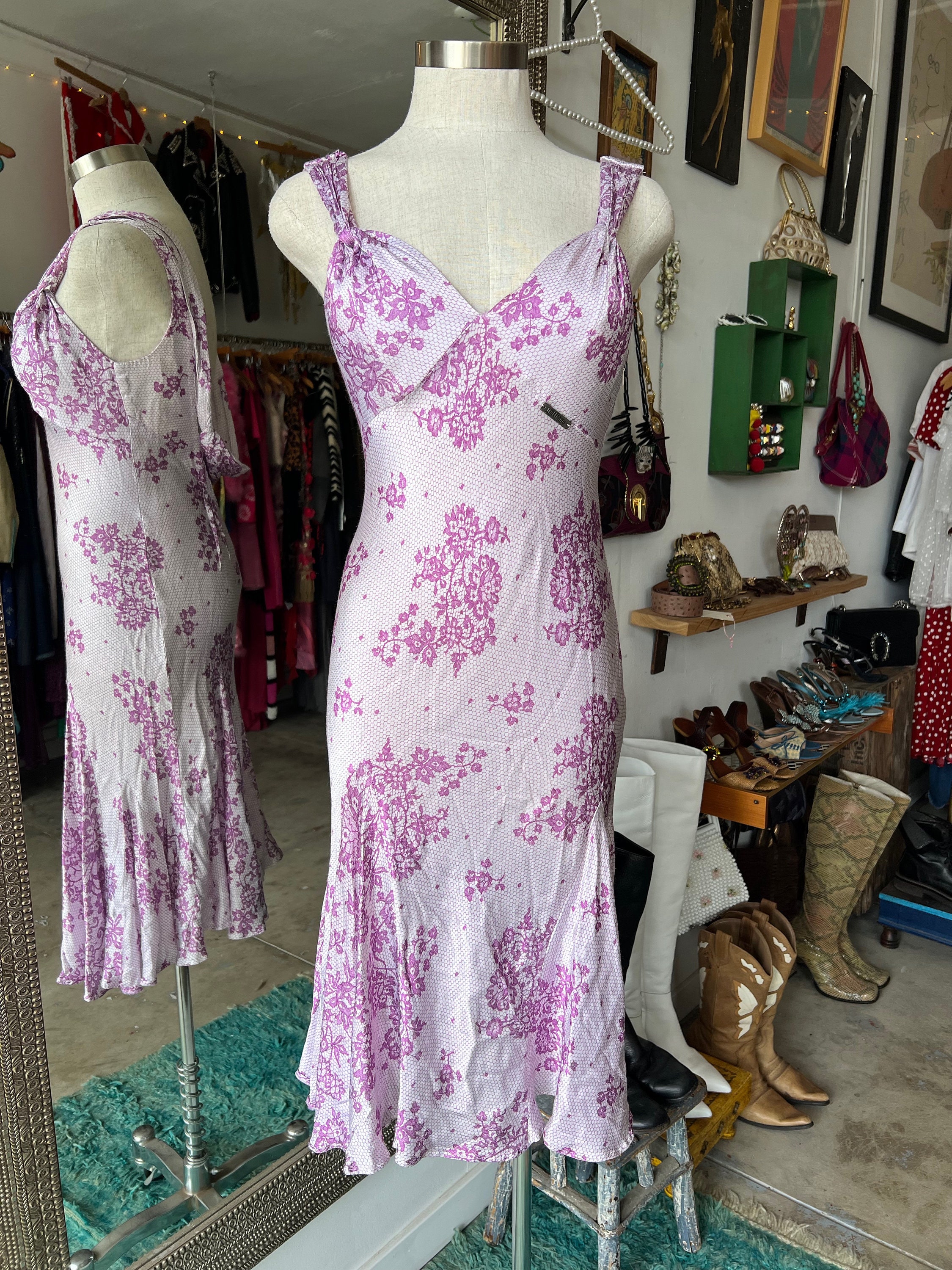 Vtg John Galliano Sheer Pink Floral Print Silk Top XS | eBay