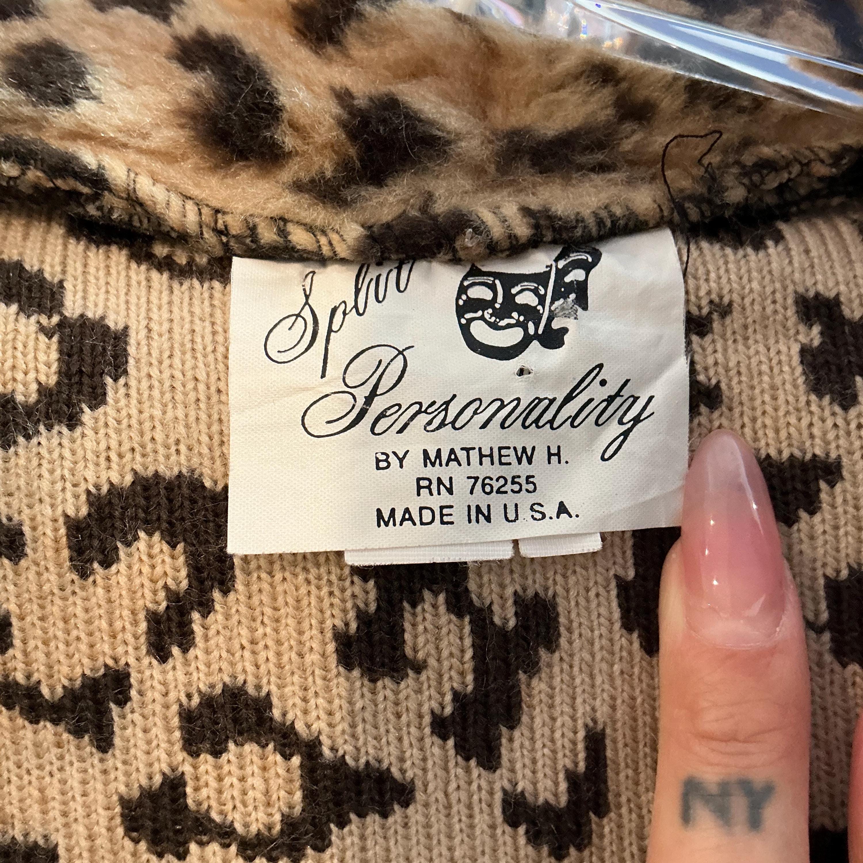 ヒョウ柄フェイクファークロップドジャケット - Etsy 日本