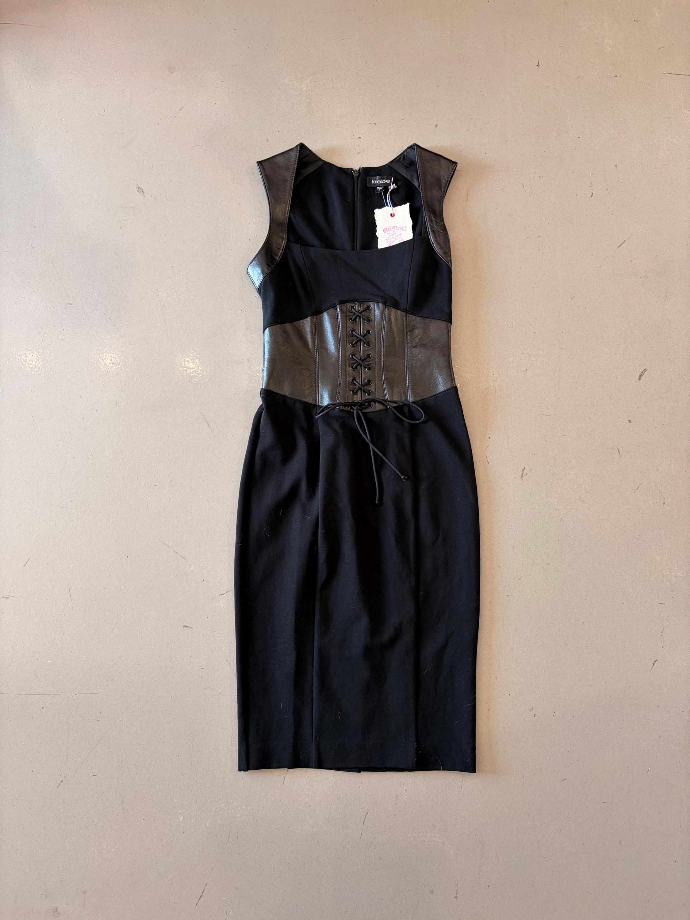 chinese dress ladies Vegan Leather Midi Dress – bebe