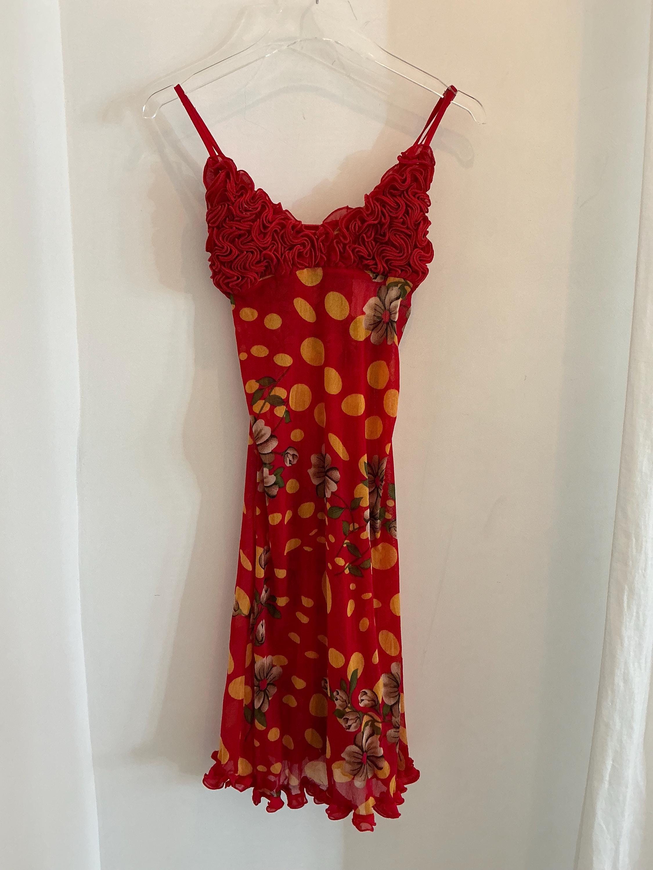 red dress with yellow polka dots yellow and red polka dot dress Remi Dress helloboyko