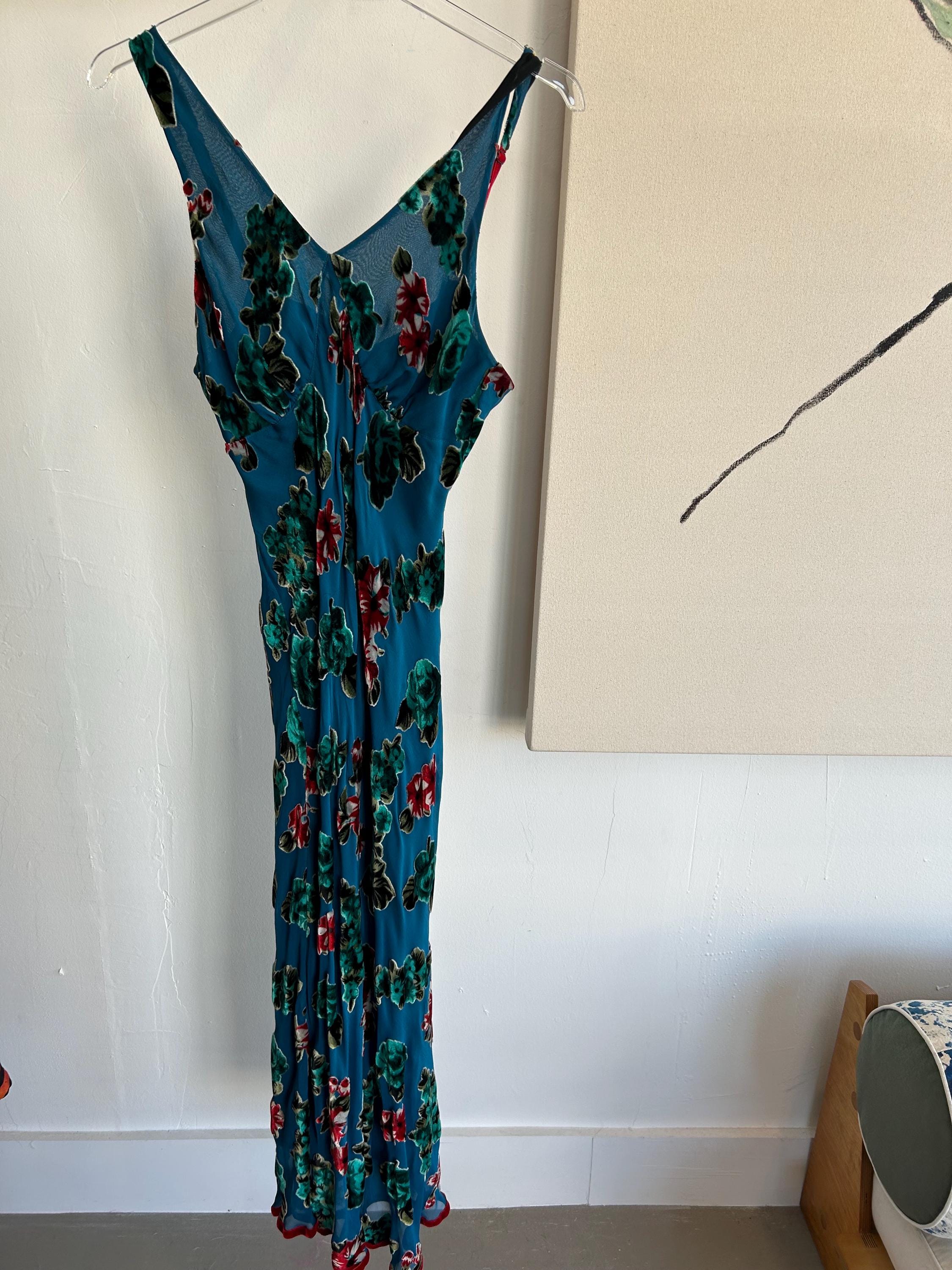 Teal Hibiscus Dress Israel