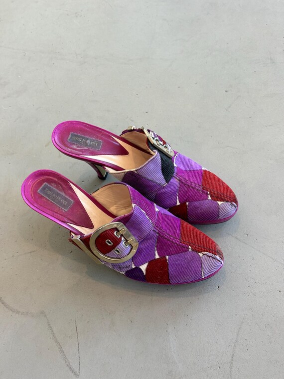 Emilio Pucci Y2k Corduroy Mules - Etsy