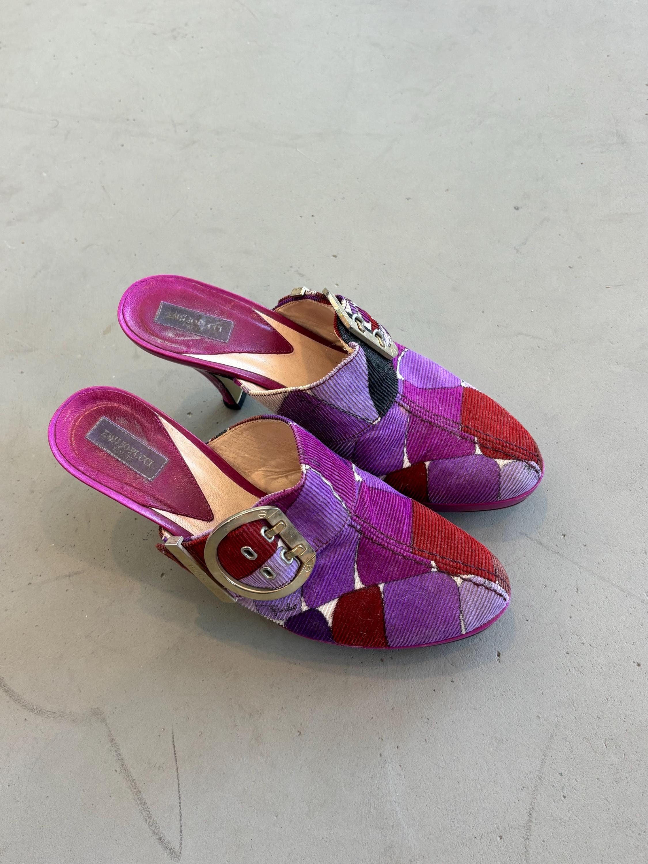 Emilio Pucci Y2k Corduroy Mules - Etsy