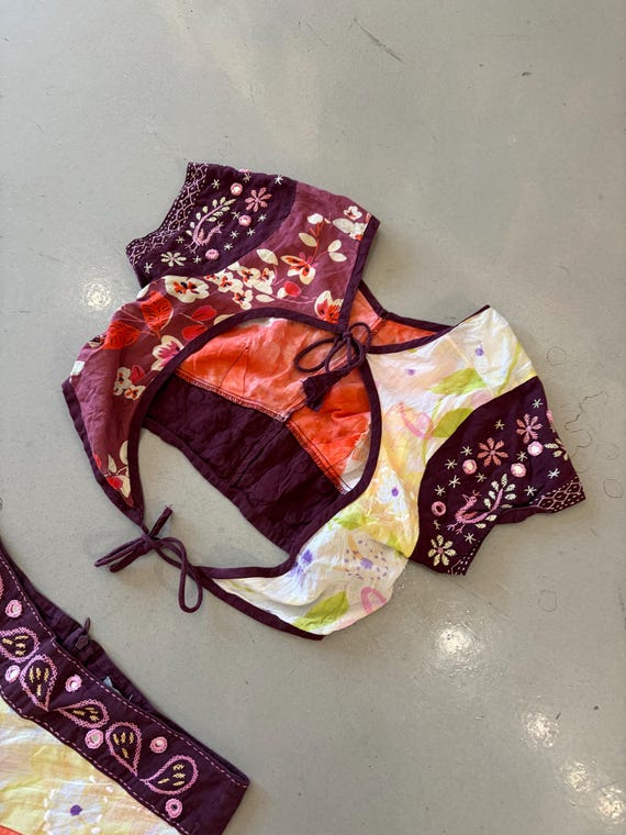 Nafnaf Patchwork Blouse Skirt Set - image 4