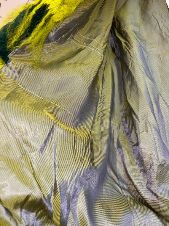 Green Patchwork Fur Jacket - image 3