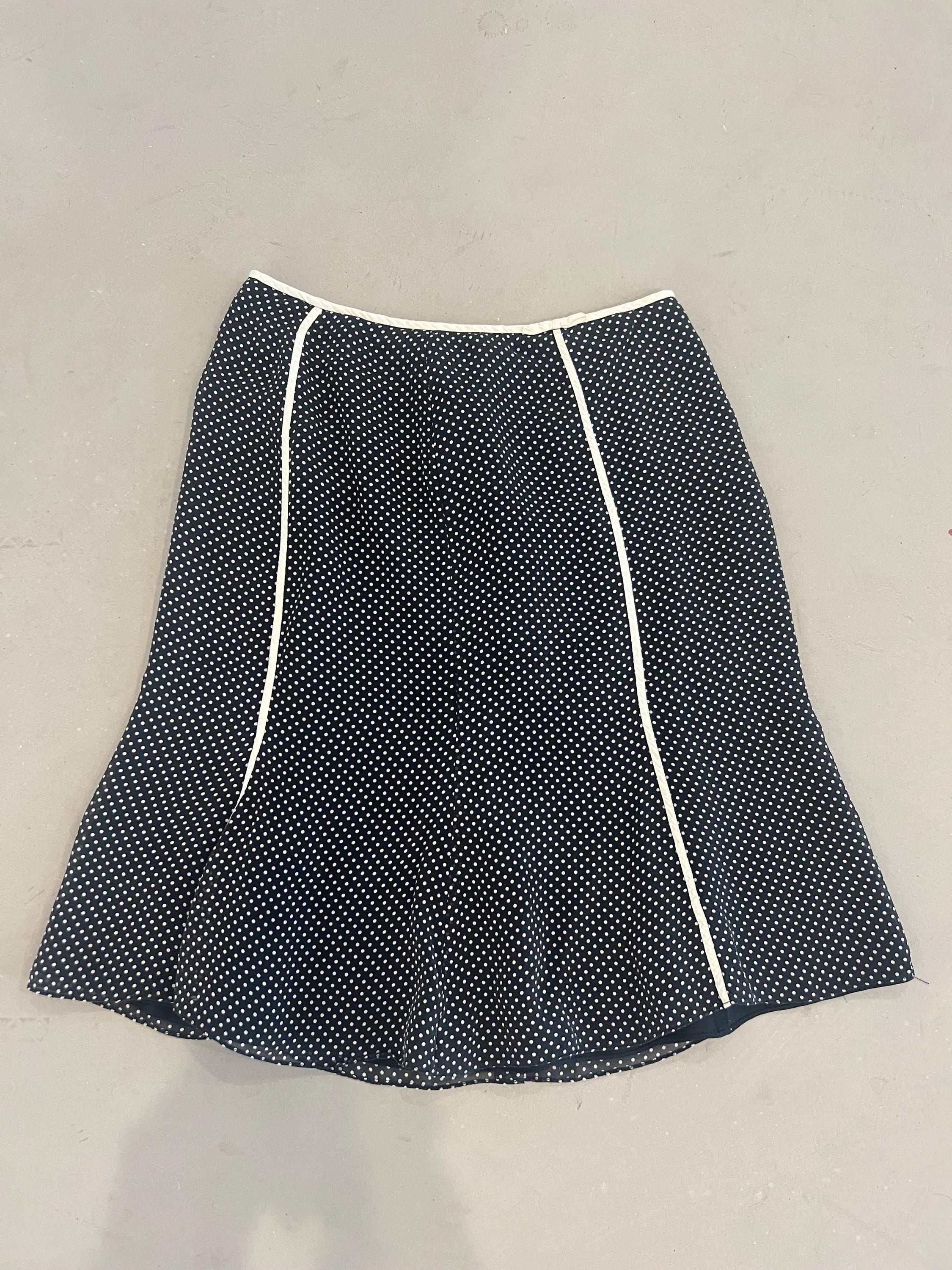 Ann Taylor, Vintage Ann Taylor Black and White Polka Dot Skirt
