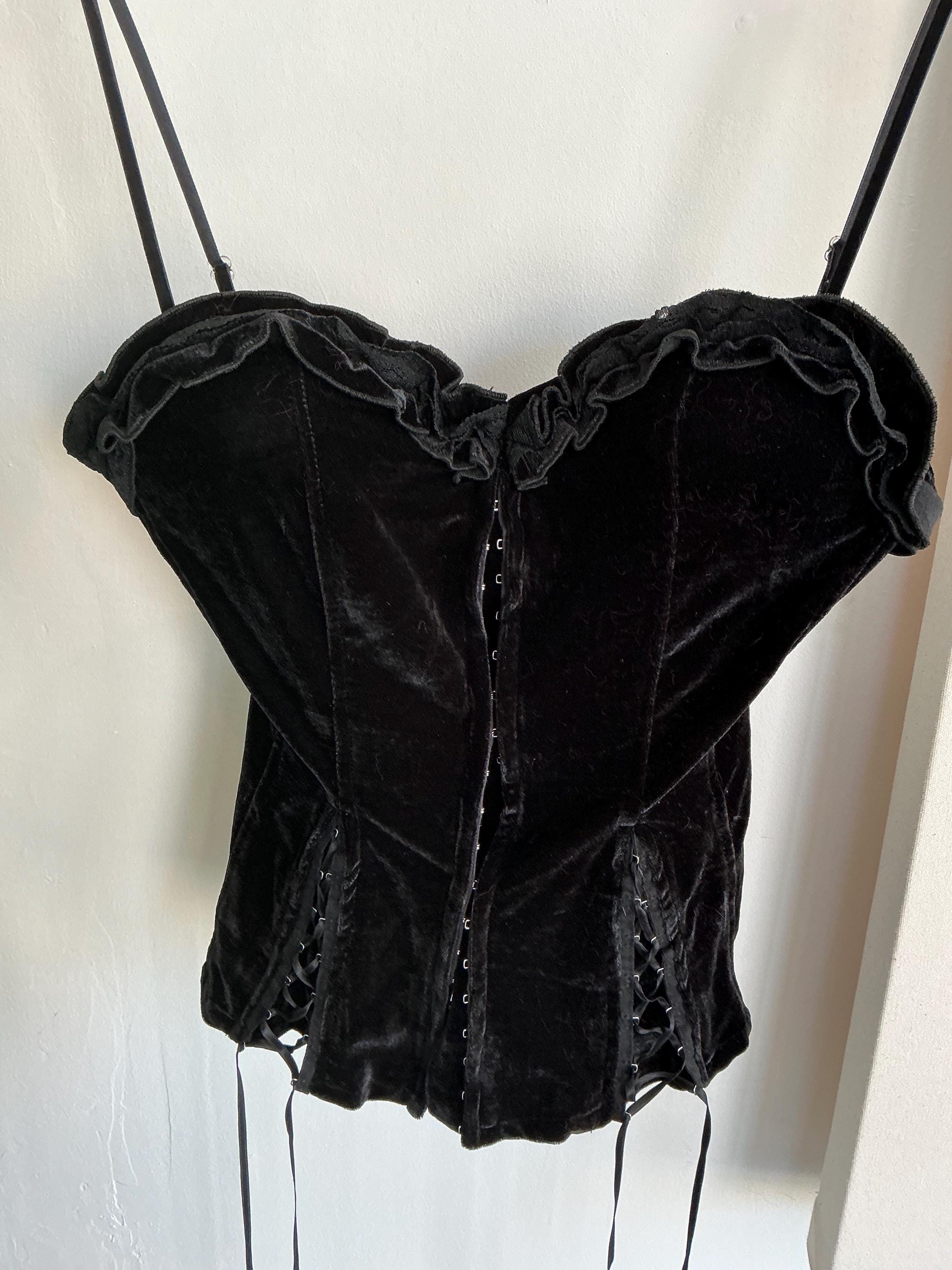 トップス House of CB NOA BLACK VELVET CORSET Noa Black Velvet Corset | Dress In Beauty
