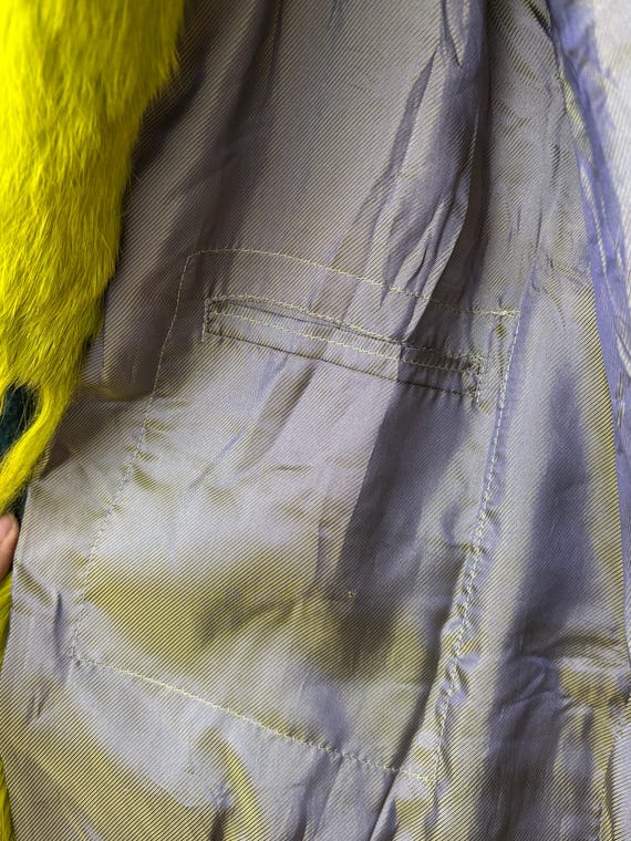 Green Patchwork Fur Jacket - image 4