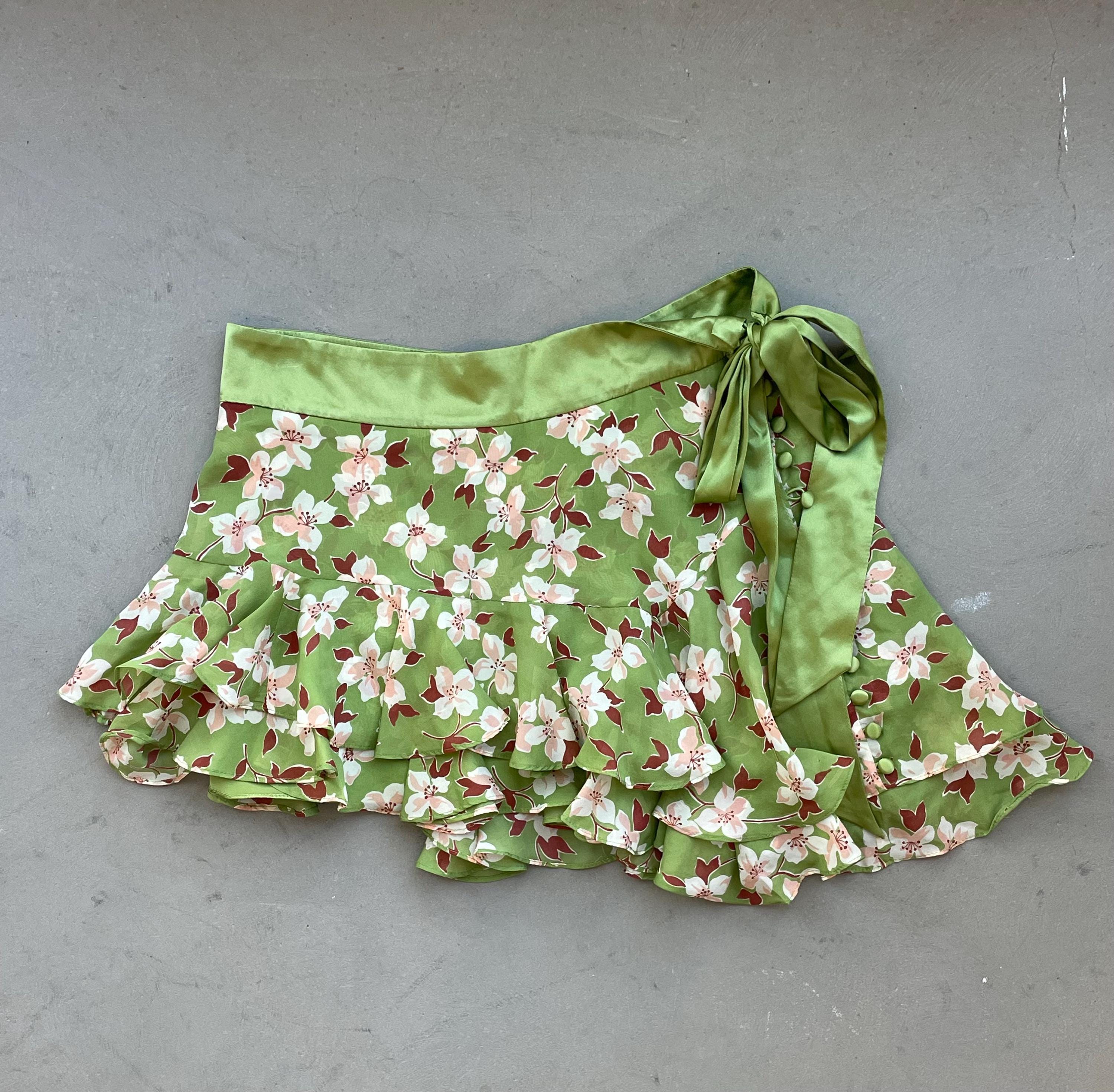 NWT Abercrombie & Fitch Green Silk Tie Skirt - Etsy Canada