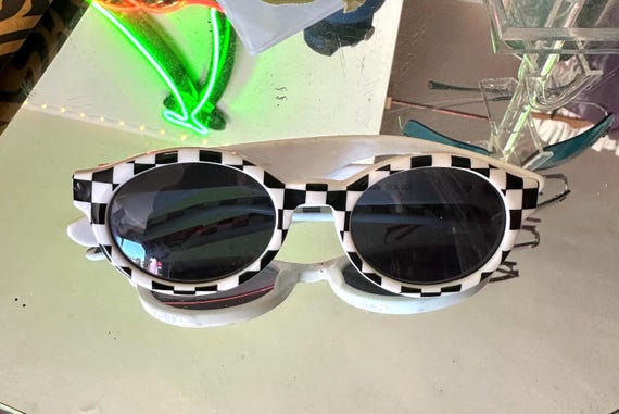 Rare Checkered Versace Sunglasses - image 1