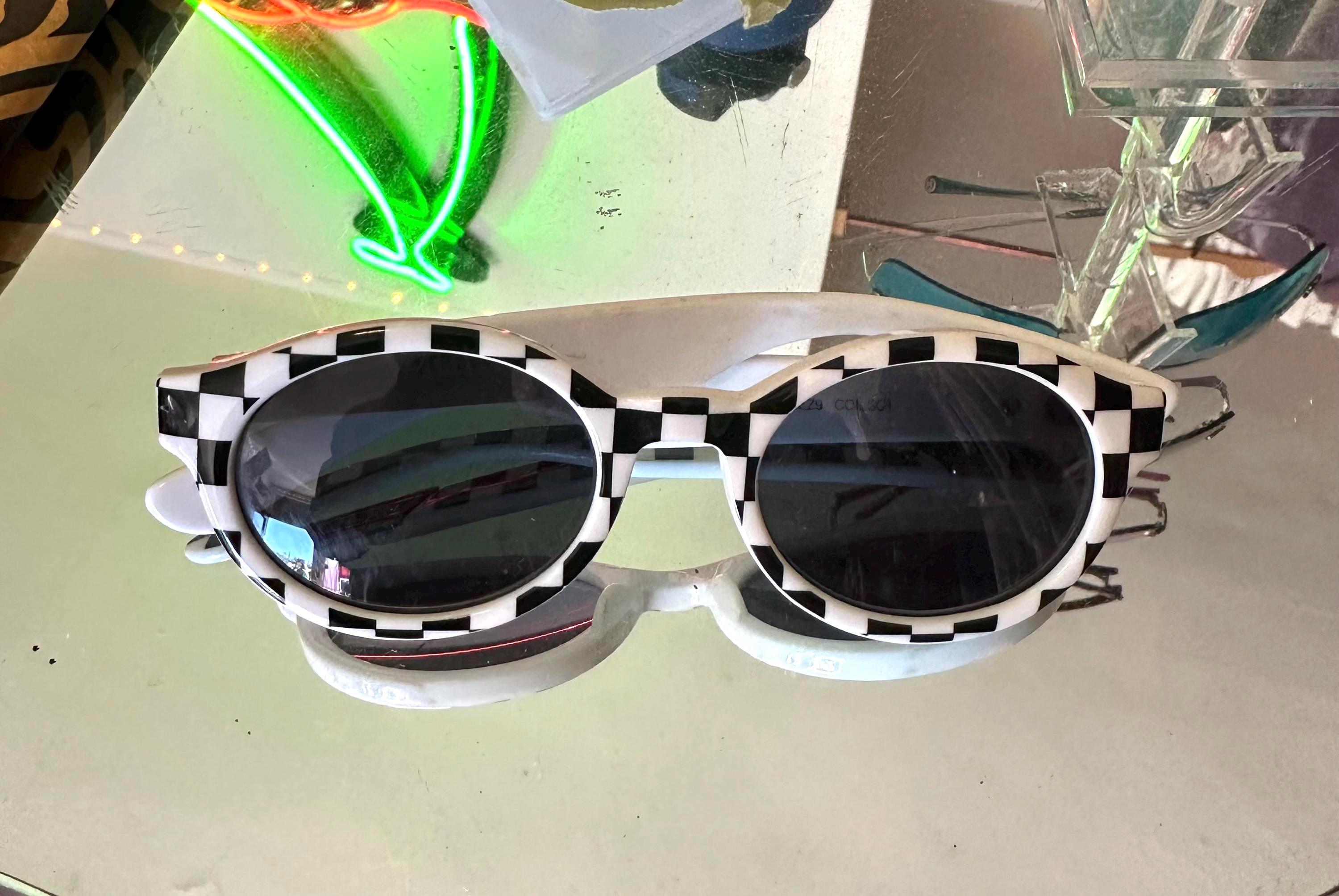 Rare Checkered Versace Sunglasses - Etsy