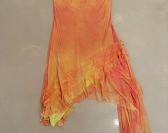 Soon Orange Y2K Sunset Skirt