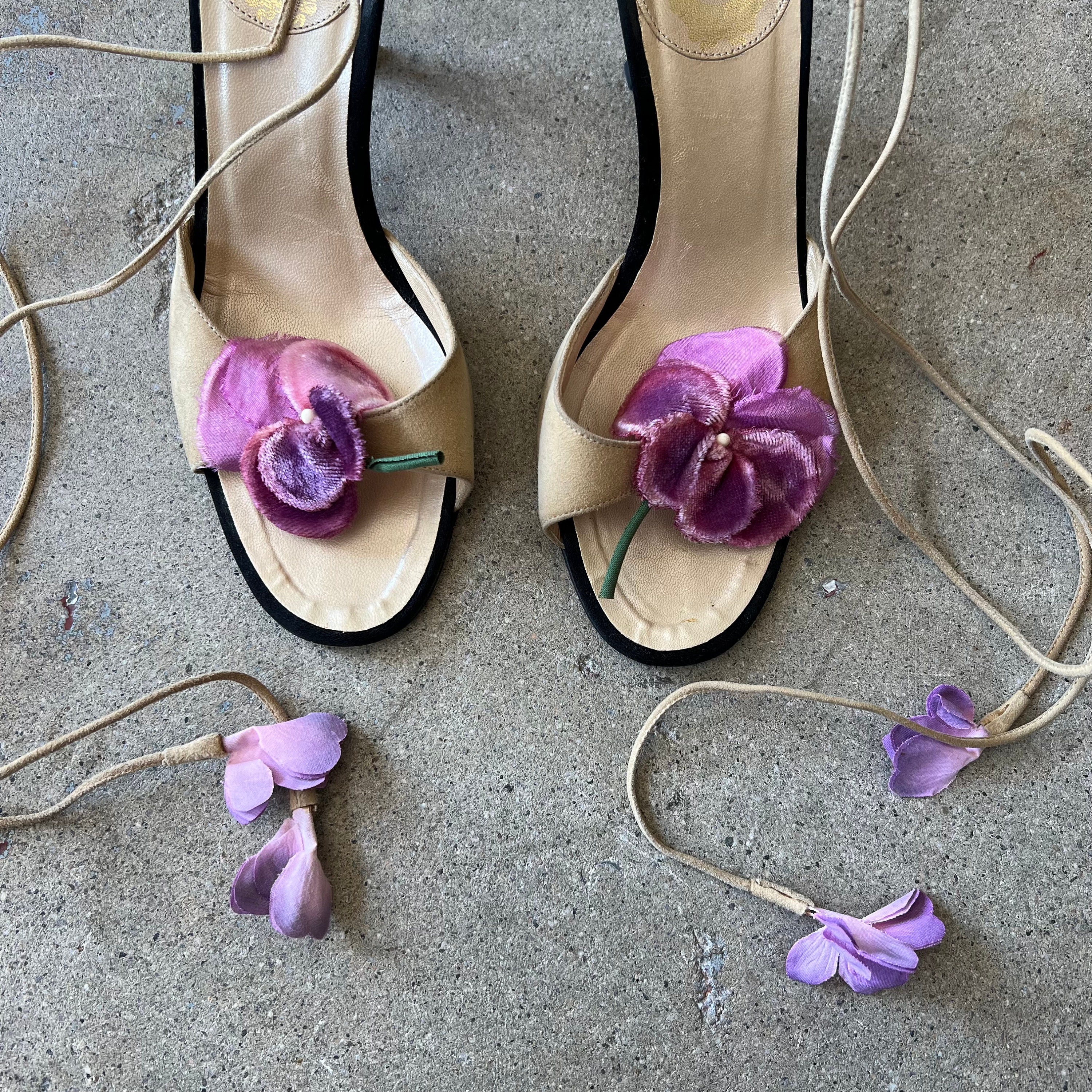 Rene Caovilla Flower Heels - Etsy Canada