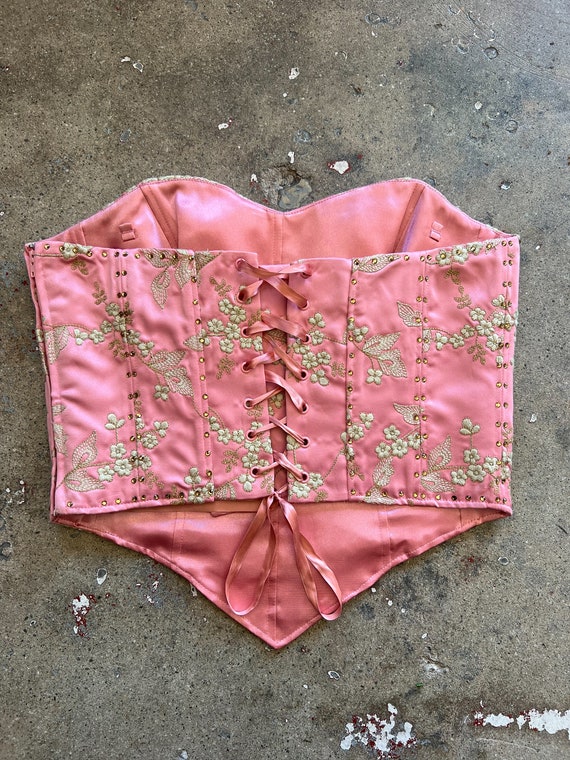Betsey Johnson Pink Floral Corset - Etsy