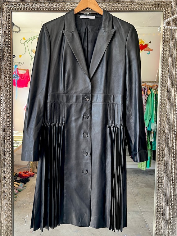 Givenchy Pleated Leather Coat - Etsy