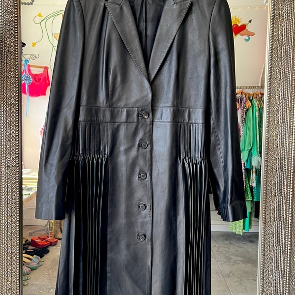 Givenchy Pleated Leather Coat