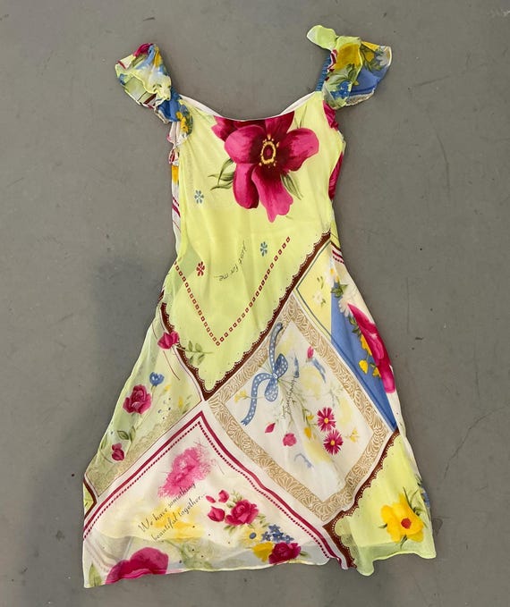 Y2K Yellow Fairy Flower Dress - image 3