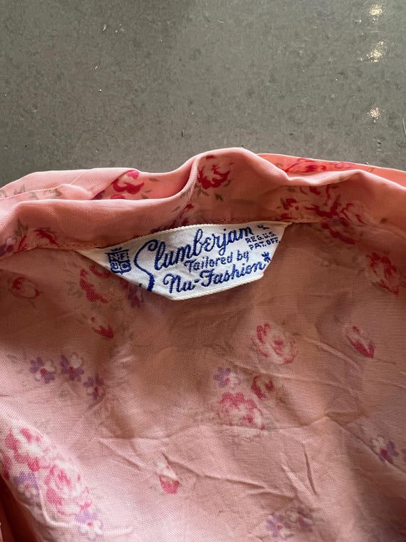 30's Pink Floral Pajama Set - image 5