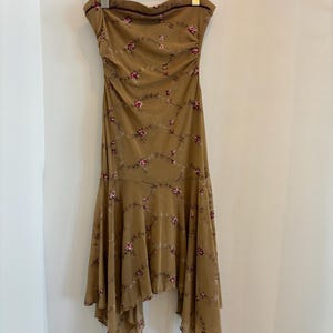 Tan mesh tube top floral fairy dress