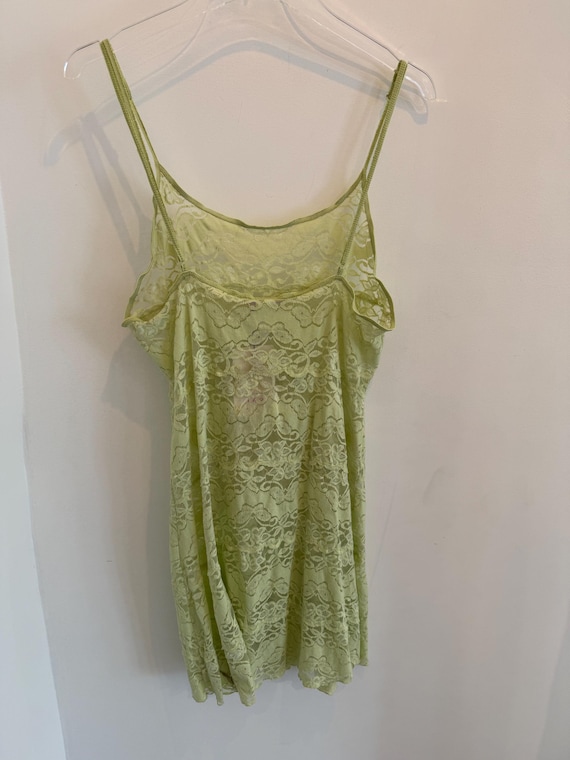 La Vie En Rose Green Lace Slip Dress