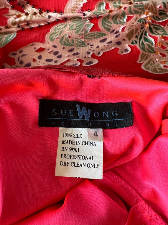 Sue Wong Red Silk Dress - image 6