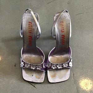 Miu Miu Purple Daisy Heels
