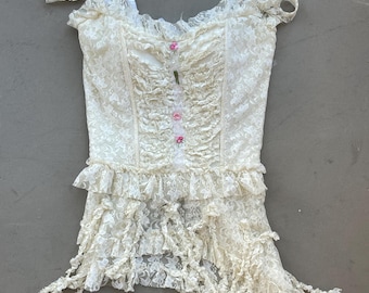 Emphasis Paris White Lace Corset with Built-in Bra
