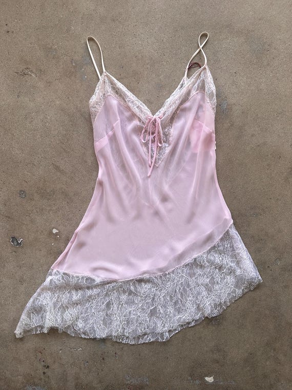 Lace Light Pink Silk Slip Dress Pink Silk Slip With Lace Rhinestones Lace Light Pink Silk Slip Dress Pink Silk Slip With Lace Rhinestones