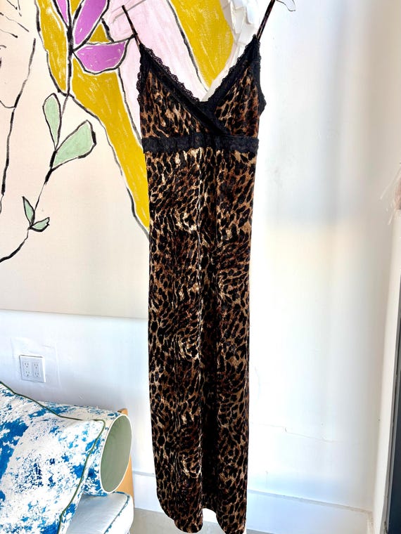 Leopard Dress with Black Lace
