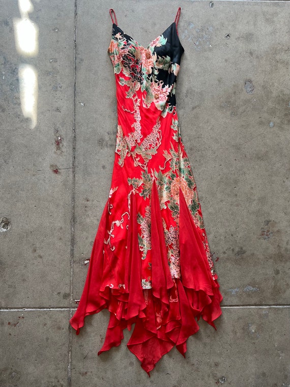 Sue Wong Red Silk Dress - image 1