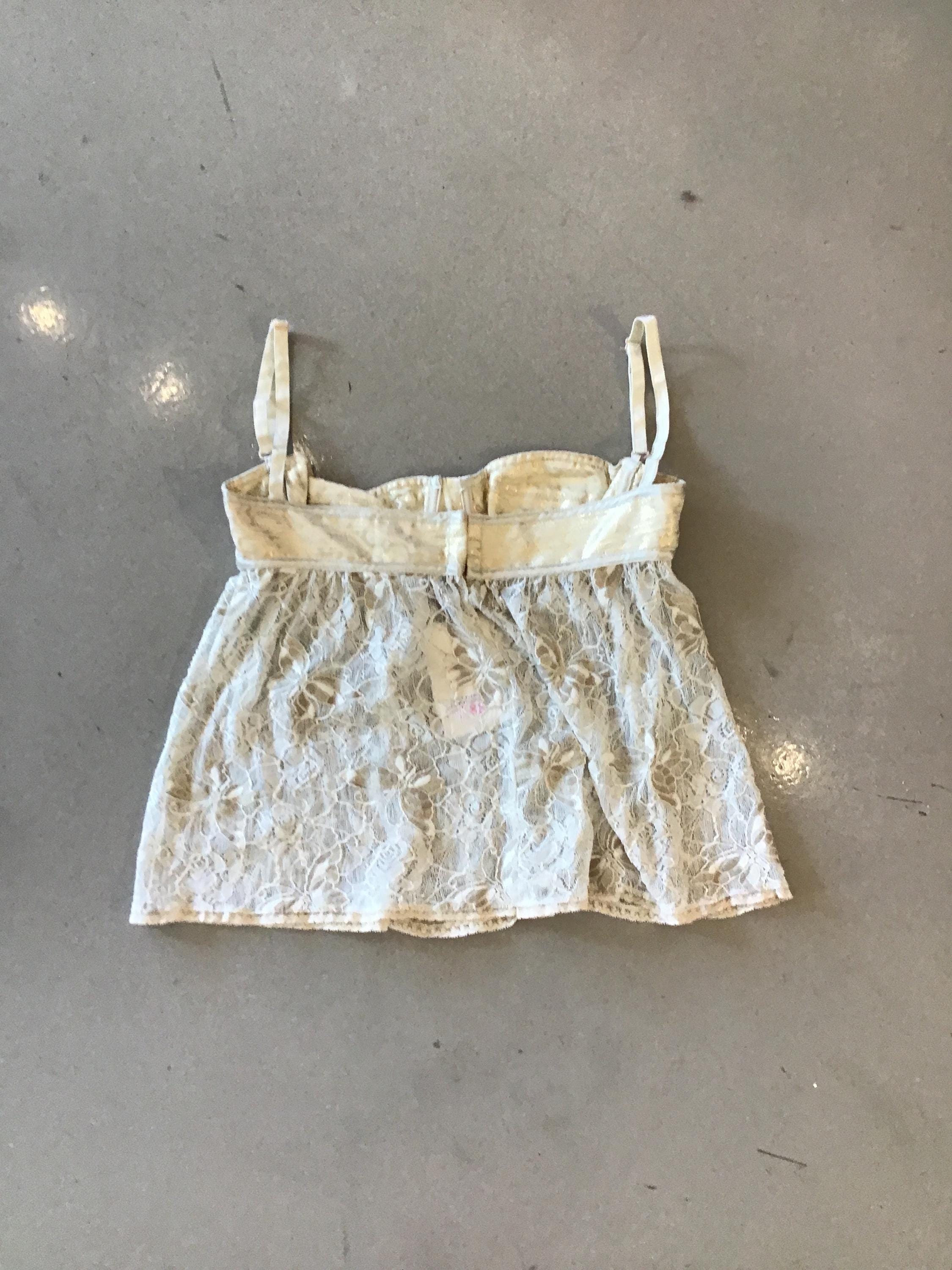 Dolce & Gabbana Gold and White Lace Bustier Cami Blouse Top - Etsy