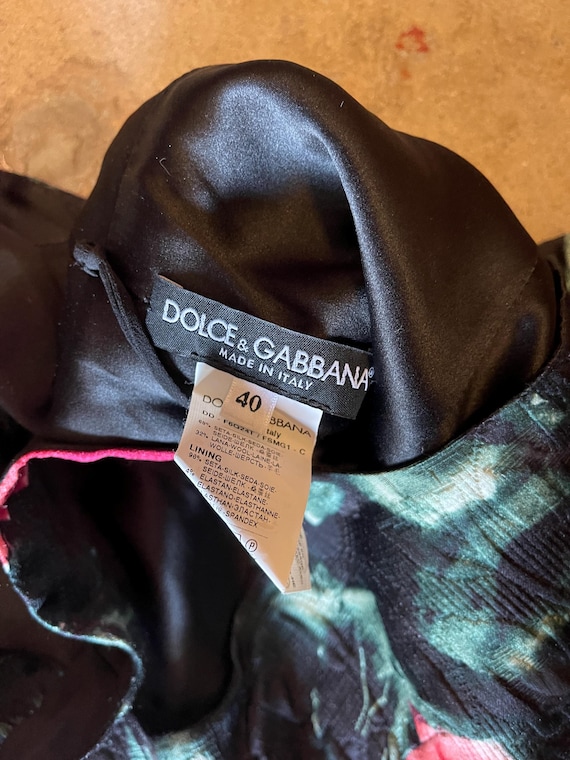 Dolce and Gabbana Black Silk Rose Cocktail Dress - Etsy
