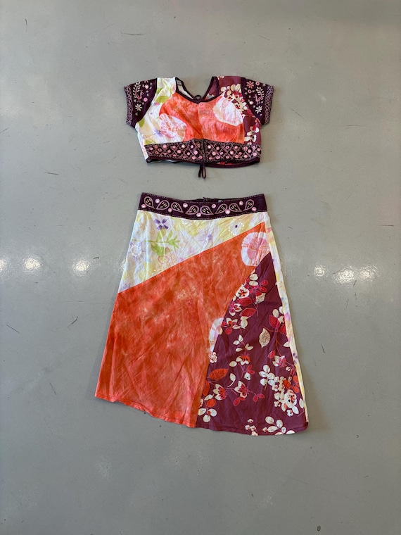 Nafnaf Patchwork Blouse Skirt Set - image 1