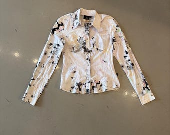 Just Cavalli Animal Print Pastel Button-up Top